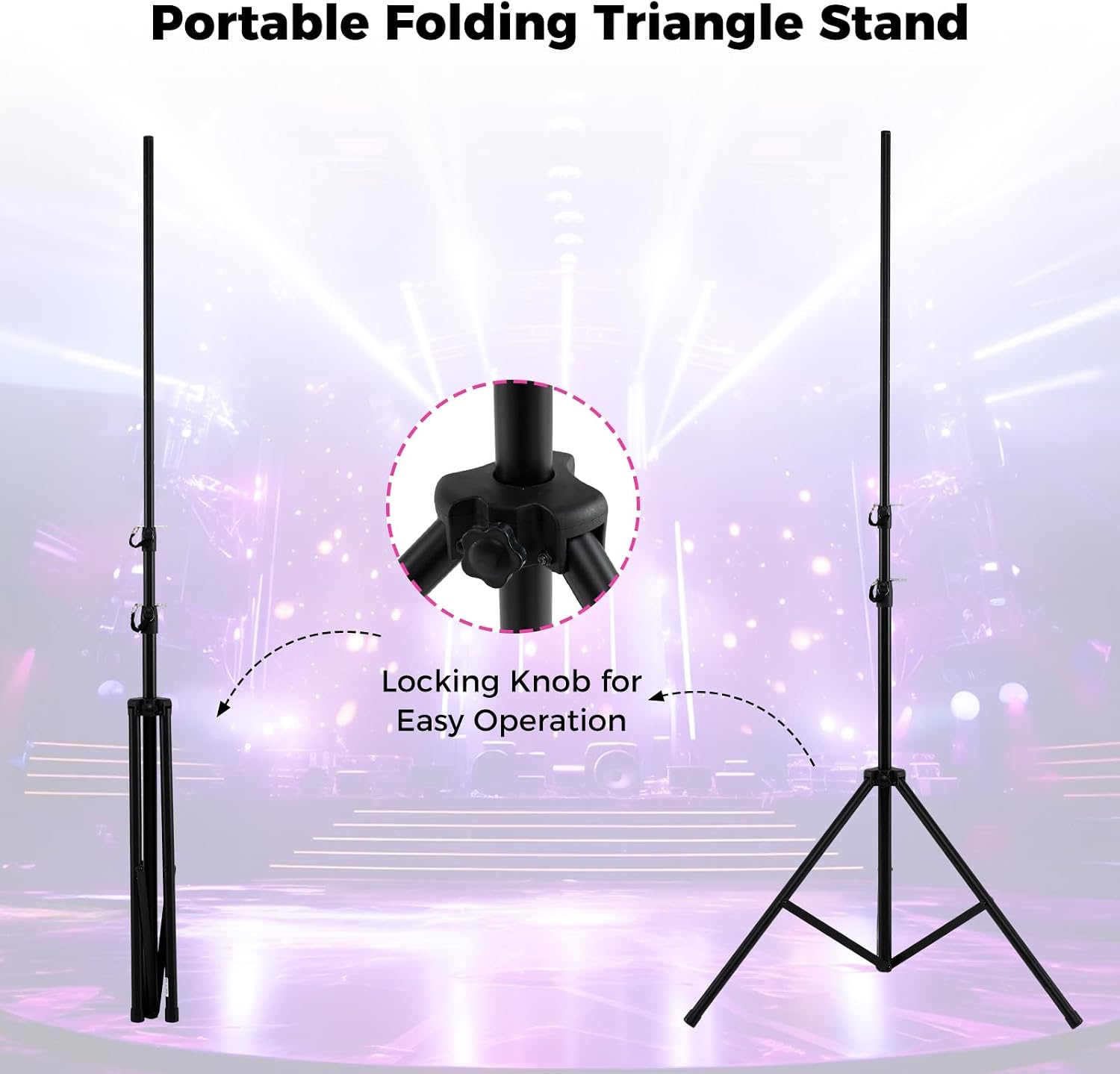 S AFSTAR Lighting Truss Stand System, Heavy Duty DJ Light Stand with 2 Folding Tripods & 12 Mounting Points, Height Adjustable Light Hanging Kit for Music Gear, Stage, Wedding & Concert