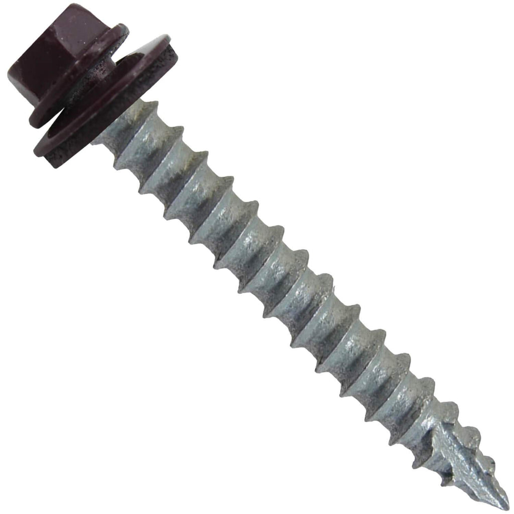 14x2 Metal Roofing Screws (Burgundy) (14X2 MRS CASE)