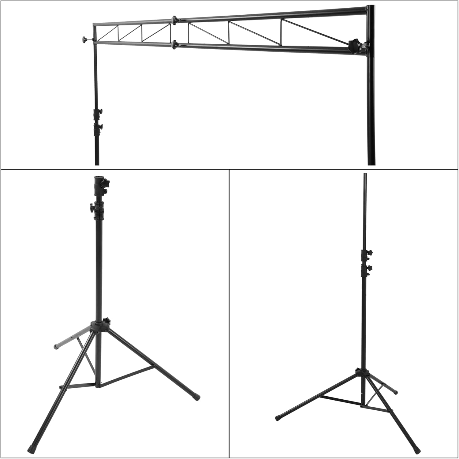 HECASA Lighting Truss Stand System,8Ft Stage Portable DJ Booth Trussing | Stand,Adjustable bracket height,Up to 150Lbs Capacity,Kit for Lighting Stage Platform,Auditoriums,Concert Halls,Clubs and