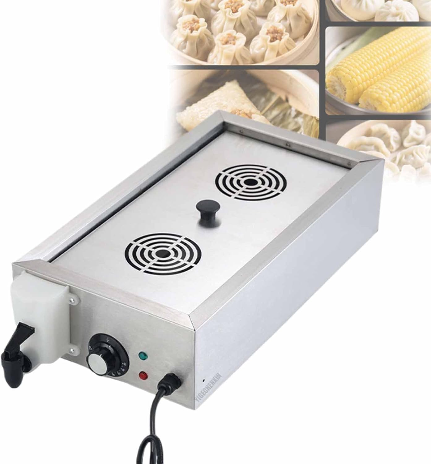 Automatic Temperature Control Electric Bun Steamer, 2/4/6 Hole Commercial Stainless Steel Restaurant Steamer Save Time and Energy Suitable for Fast Food Restaurants