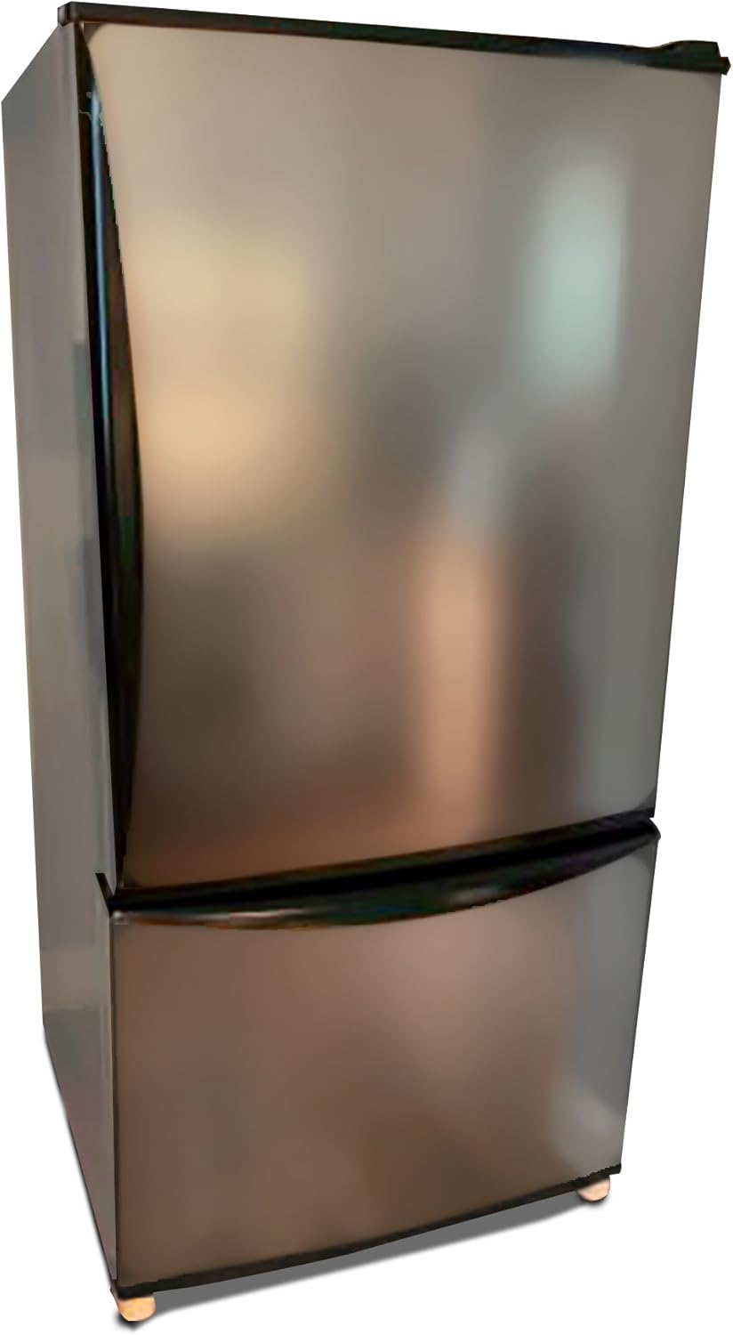 Ez Faux Decor 36' x 144' Peel and Stick Stainless Steel Vinyl Wrap Refrigerator Skin Cover Self Adhesive Fridge Door Panel Decal for Appliance Update (12ft) Brushed Nickel Satin Wallpaper Overlay