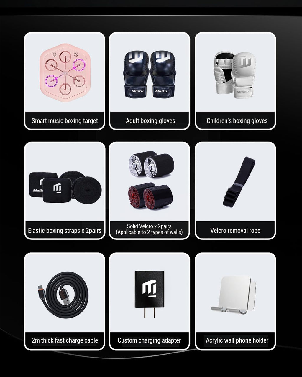 2026 Upgraded Music Boxing Machine M5, Smart Wall-Mount Punching Bag with 24H Standby, 4000+ Music, 160 Synced LED Lights, APP Control, Stereo Sound, Wall-Mount Punching Bag for Home Gym
