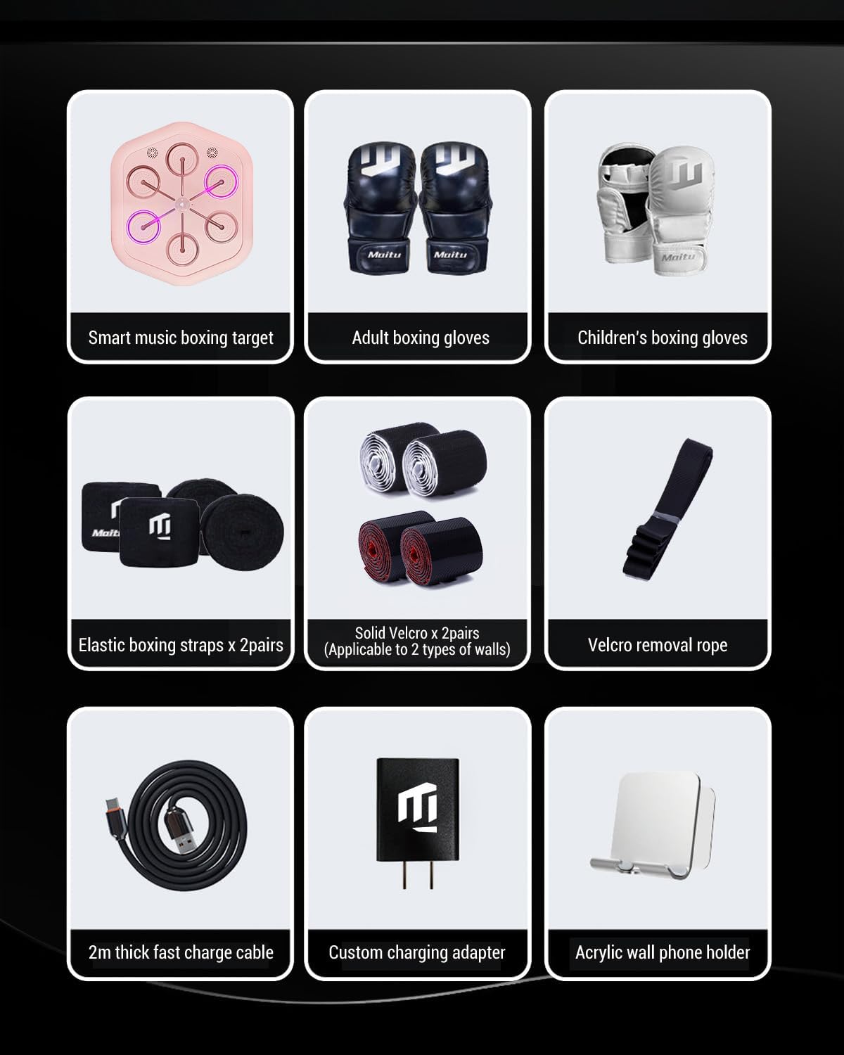 2026 Upgraded Music Boxing Machine M5, Smart Wall-Mount Punching Bag with 24H Standby, 4000+ Music, 160 Synced LED Lights, APP Control, Stereo Sound, Wall-Mount Punching Bag for Home Gym