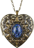 Sapphire Blue Opal Music Box Locket