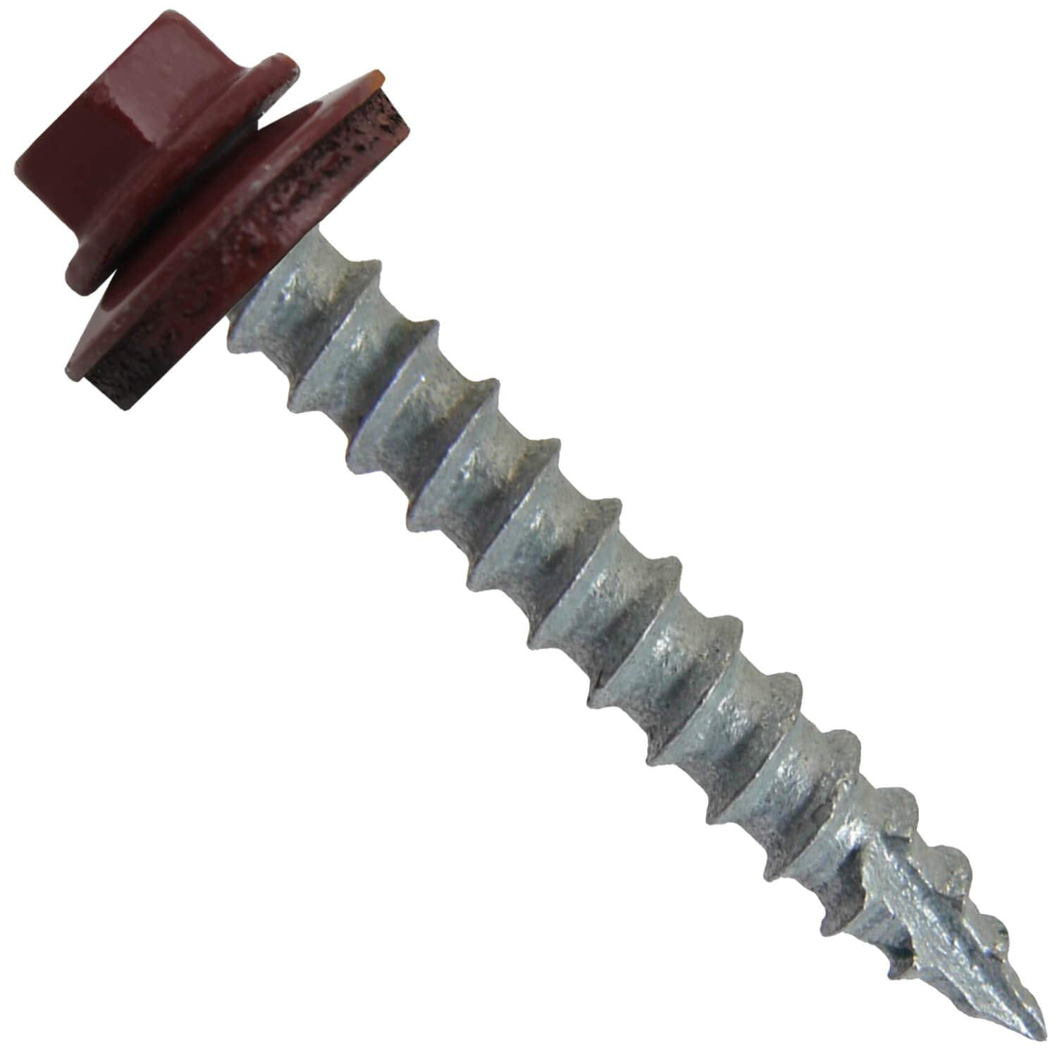 #14 Metal Roofing Screws (750) Screws x 1-1/2' Colonial RED Hex Head Sheet Metal Roof Screw. Self Starting/Tapping Metal to Wood Sheet Metal siding Screws. EPDM Washer. for Corrugated Roofing