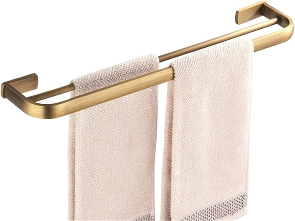 Brass Bathroom Accessories Hardware Set Toilet Paper Roll Holder Bath Towel Rail Ring Wall Mounted Robe Coat Hook(Double Towel Bar)