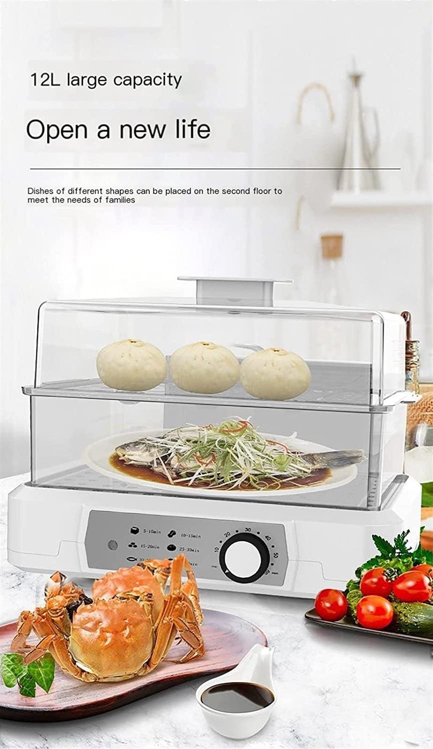 Large-Capacity Double-Layer Dish Cover, Multi-Kinetic Energy Surrounding Integrated Steam Cooker, Large-Capacity Electric Steamer for Kitchen Appliances