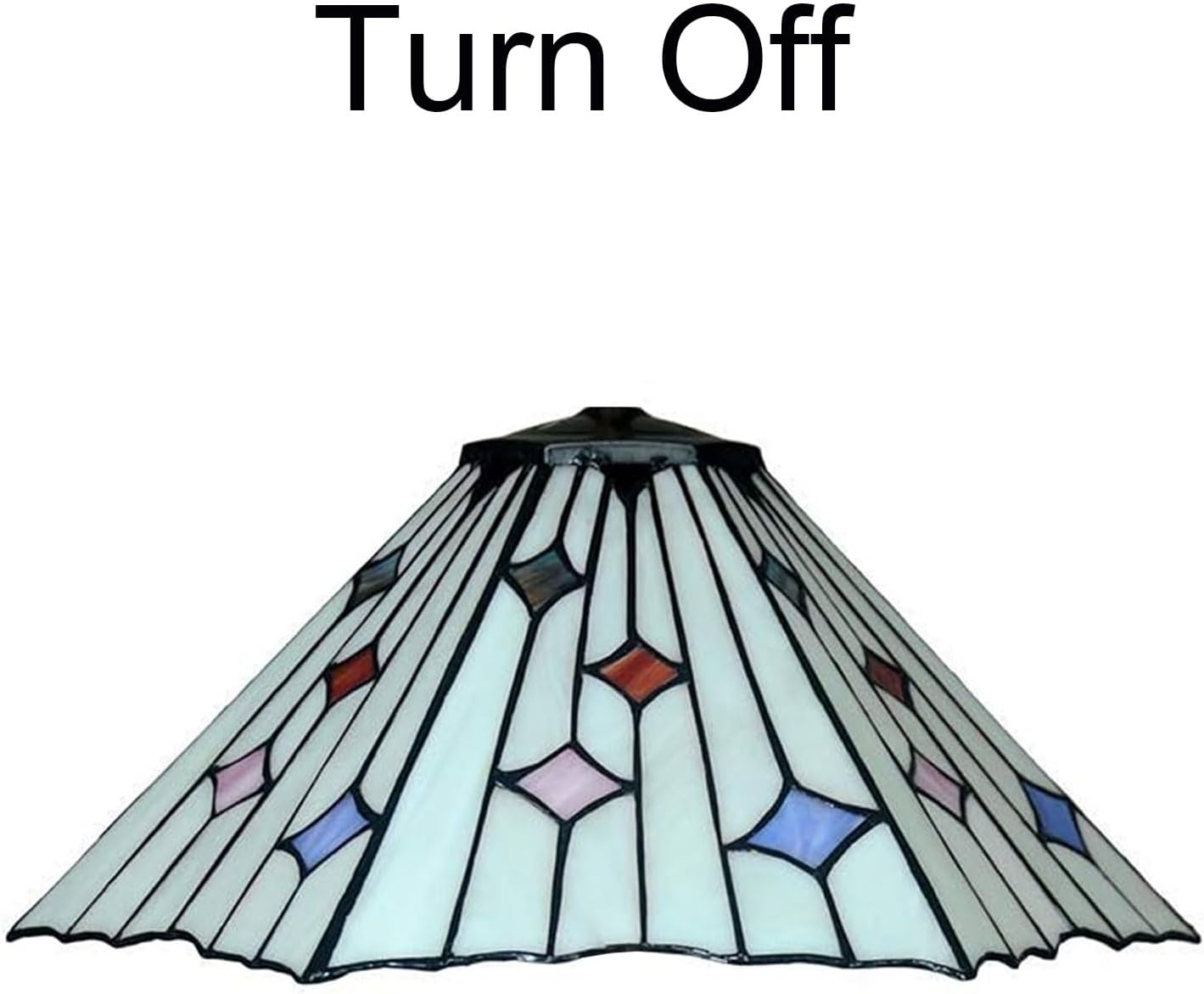 16 Inch White Mission Lamp Shade Replacement Only Tiffany Style Handmade Stained Glass Lampshades, Blue Red Pink Star Hexagon Light Cover Accessories for Table Lamp Pendant Light Floor Lamp