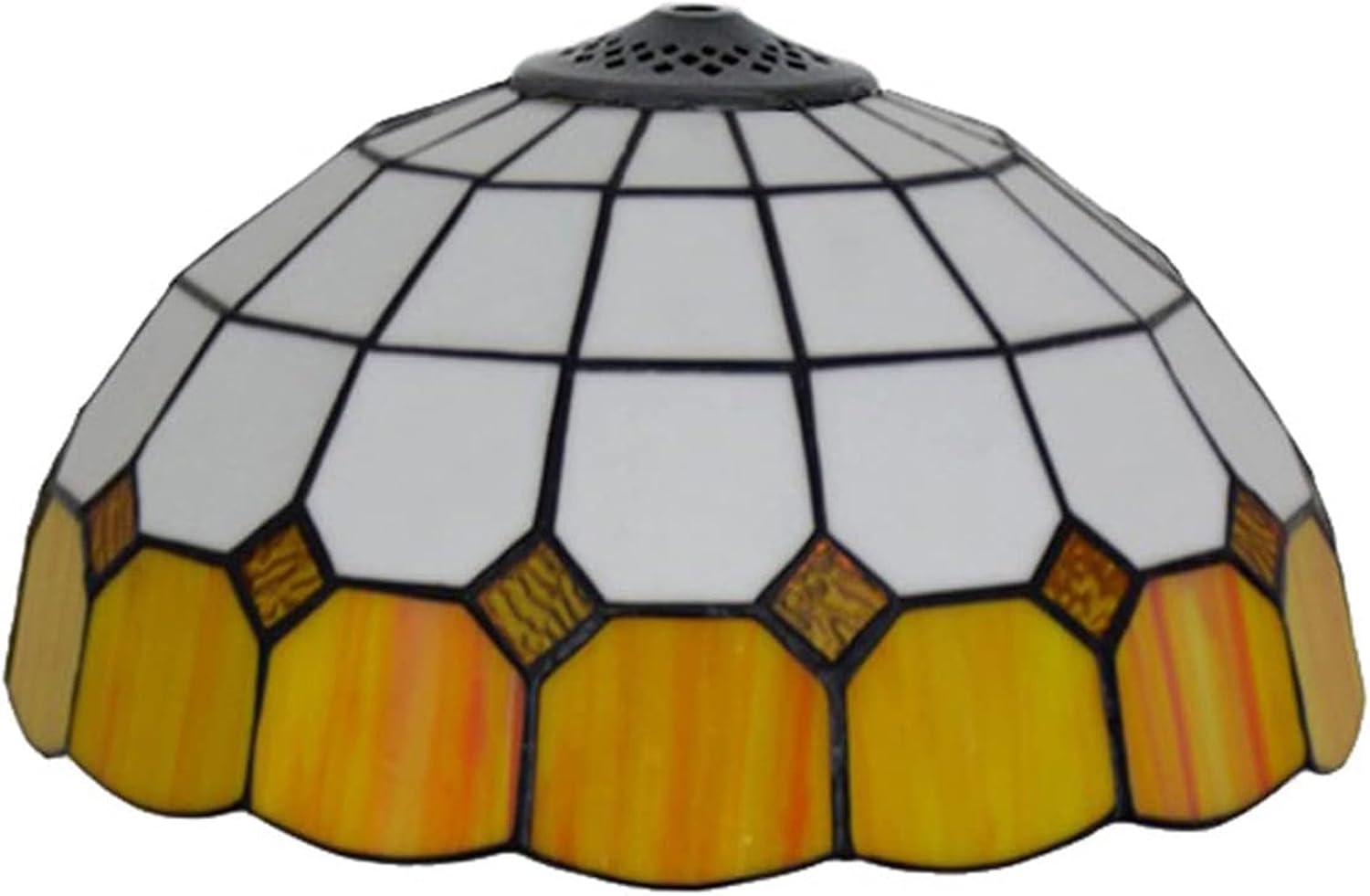 Tiffany Lamp Shade 12 Inch Wide Accessories Replacement Only Blue Green Yellow Stained Glass Lampshades Minimalistic Mediterranean Light Cover for Table Lamp Pendant Light Ceiling Fixture,Yellow