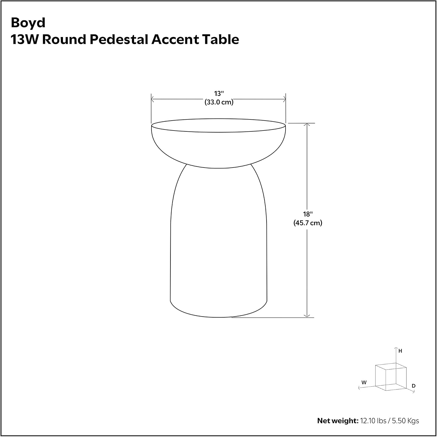 SIMPLIHOME Boyd End Table - 13 inch Wide Solid Mango Wood Round Accent Table in Distressed White, Handcrafted Contemporary Nightstand or Lamp Stand for Living Room, Bedroom, or Office, Assembled