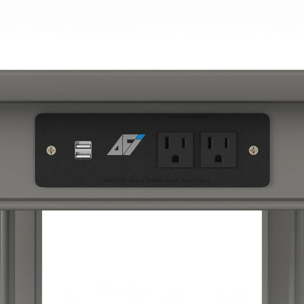 AFI, Mission End Table with Charging Station, Grey