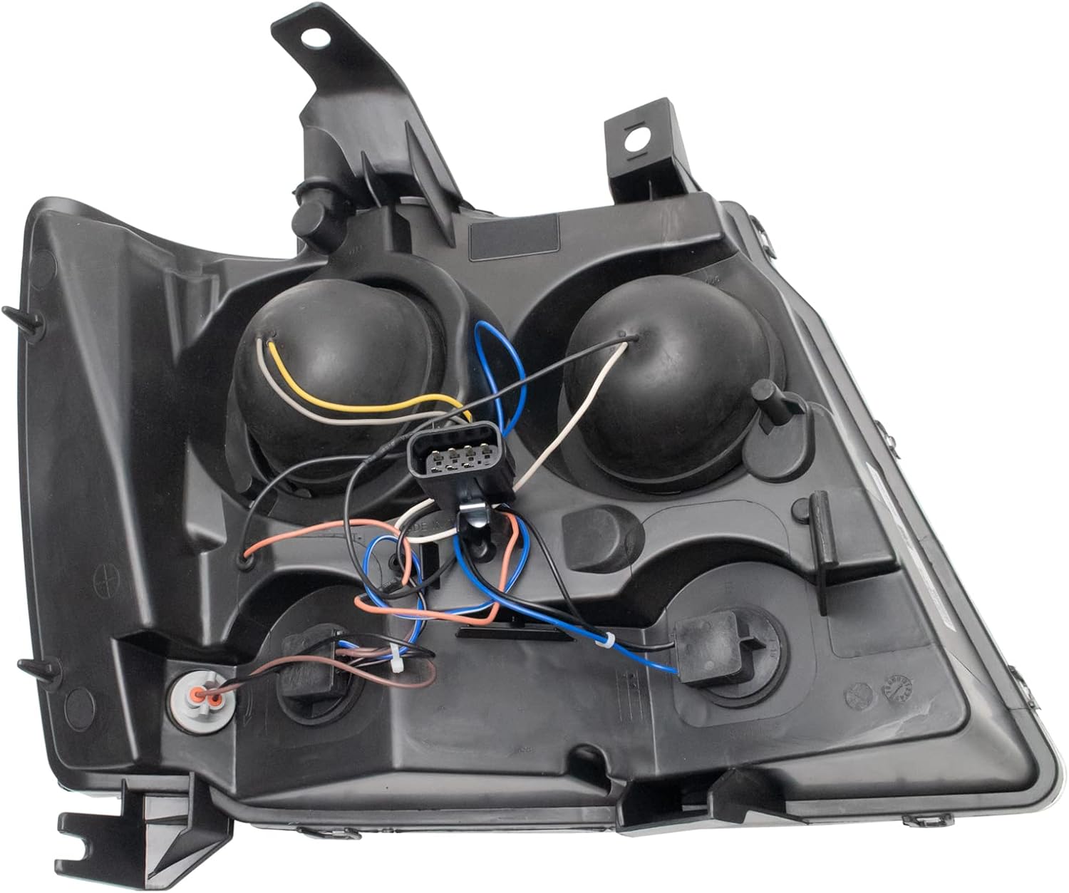 TRQ Performance Driver and Passenger Side Headlight Assembly Set Black Housing Projector Clear Lens Compatible with 07-13 Chevrolet Avalanche 07-13 Chevrolet Suburban 2500 07-14 Tahoe