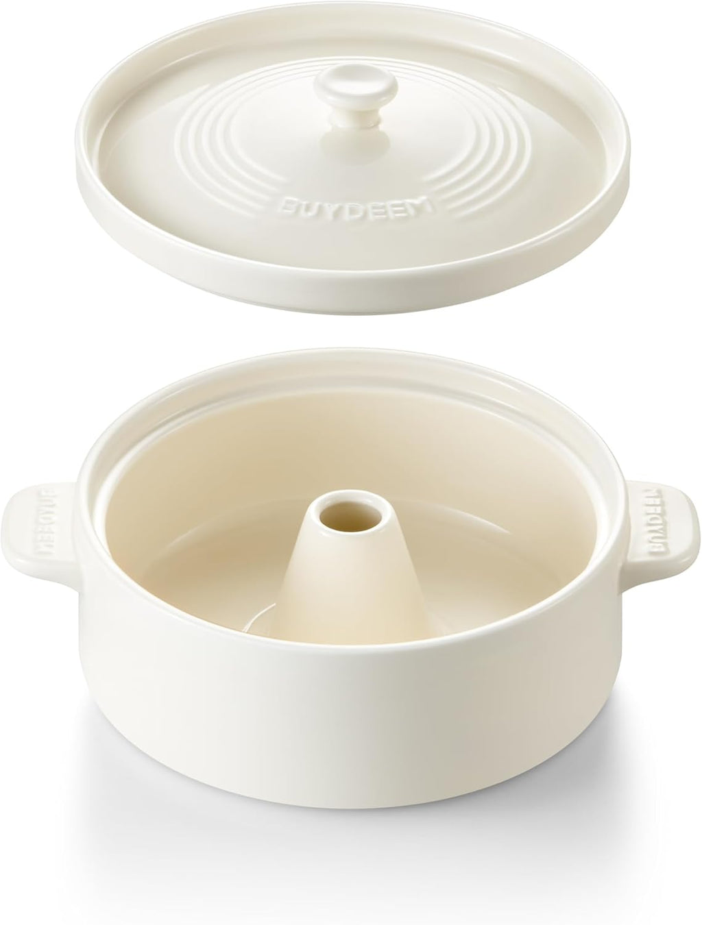 BUYDEEM G32 Food Steamer Arctic White 1.6QT with A513 Ceramic Steam Pot 1.5L