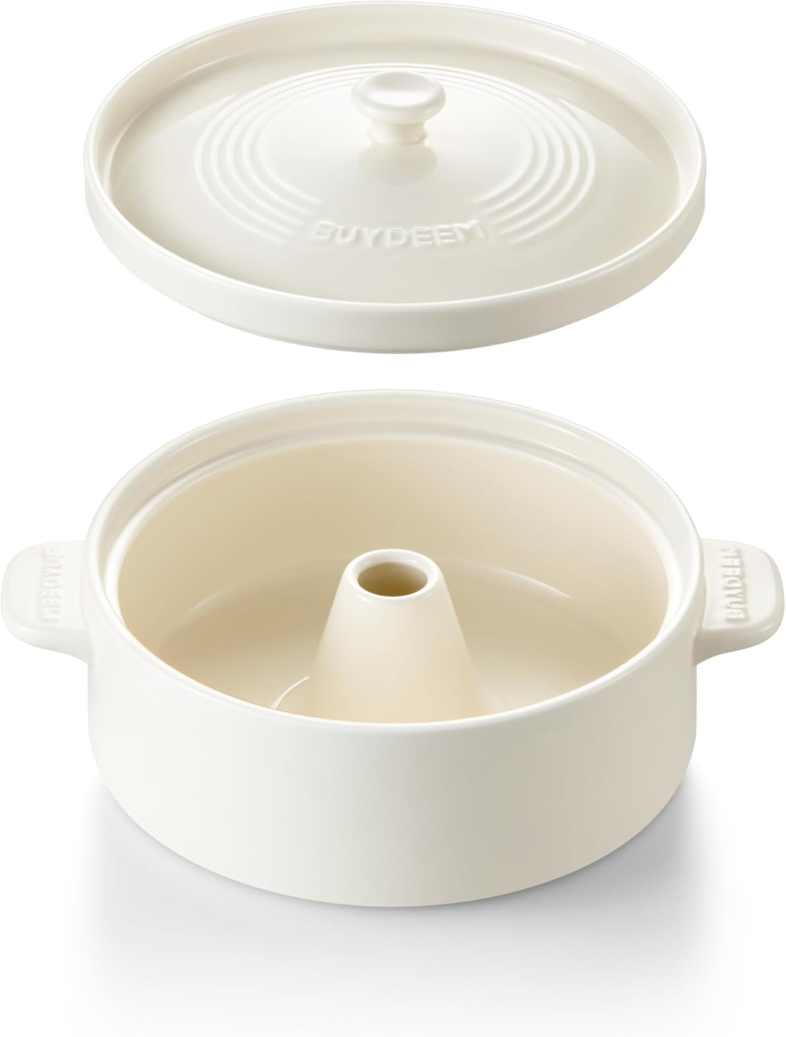 BUYDEEM G32 Food Steamer Arctic White 1.6QT with A513 Ceramic Steam Pot 1.5L