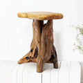 WELLAND Natural Tree Stump Stool, 19'' Tall Side Table, Live Edge End Table, Natural Edge Accent Table, Plant Stand for Living Room, Bedroom
