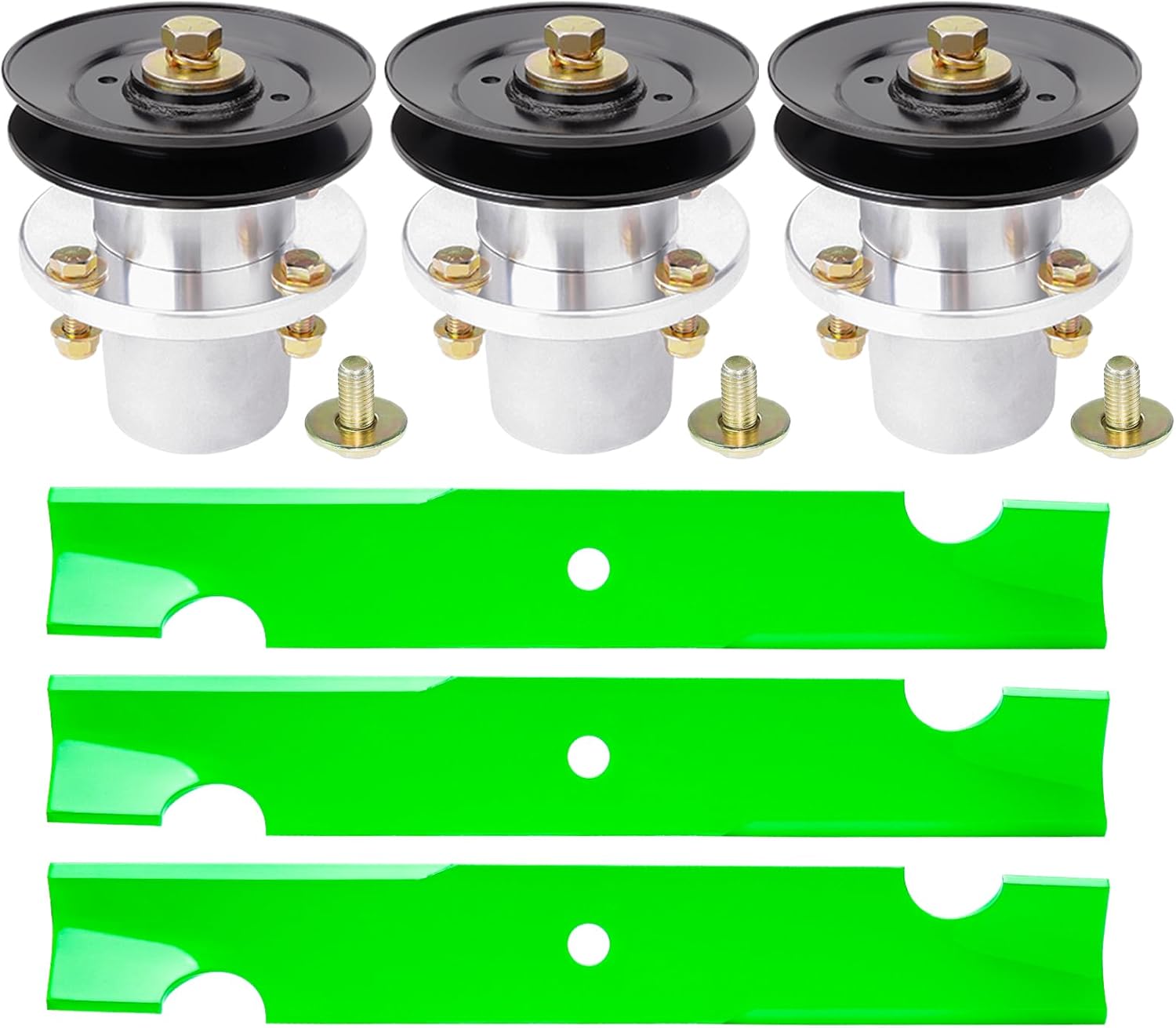 48 inch Mower Deck Rebuild Kit for Bad Boy MZ Magnum MZ Include 3 Spindle 037-2000-00 037-2050-00 3 Blade 033-4820-00, 3 Pulley 038-4826-00