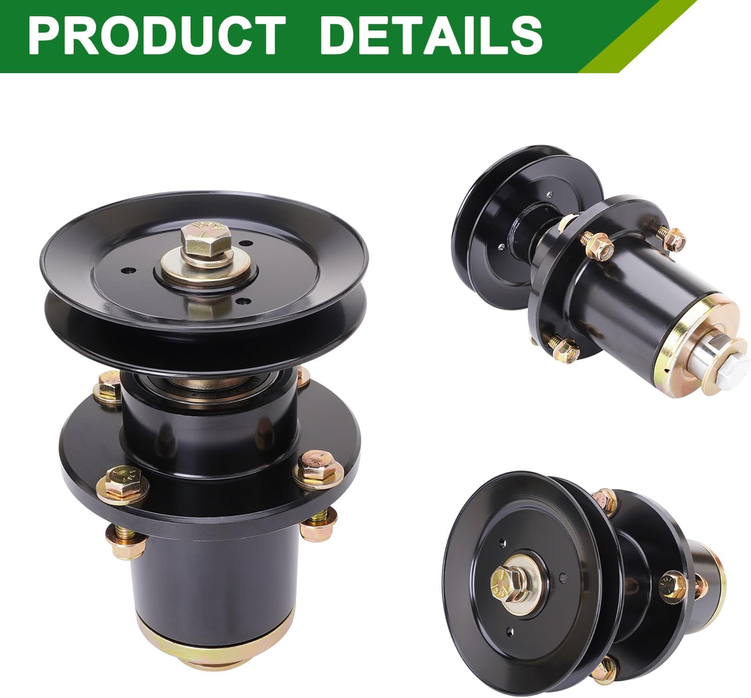 037-6015-50 037-6015-00 Spindle Assembly with 033-6006-00 Pulley - Fits 54 Inch Mower Decks Bad Boy Maverick ZT Elite 54-Inch (3-Pack)