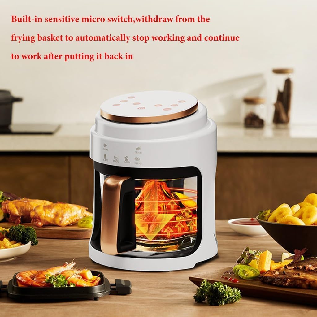 4L Digital Air Fryer Oven with Timer & Temp Control, Detachable Basket for Frying, Roasting, Baking & Grilling - Versatile Kitchen Appliance in White Color