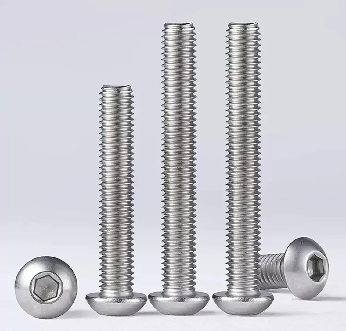 UNC 1/4-20 5/16-18 304 Round Head Hex Hexagon Socket Machine Screws Stainless Steel Pan Head Allen Bolts(20pcs,1-1/2')
