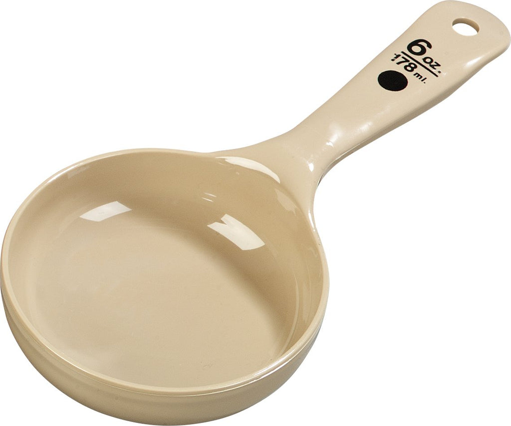 Carlisle FoodService Products Measure Miser Plastic Measuring Spoon with Short Handle, 6 Ounces, Beige (Pack of 12)