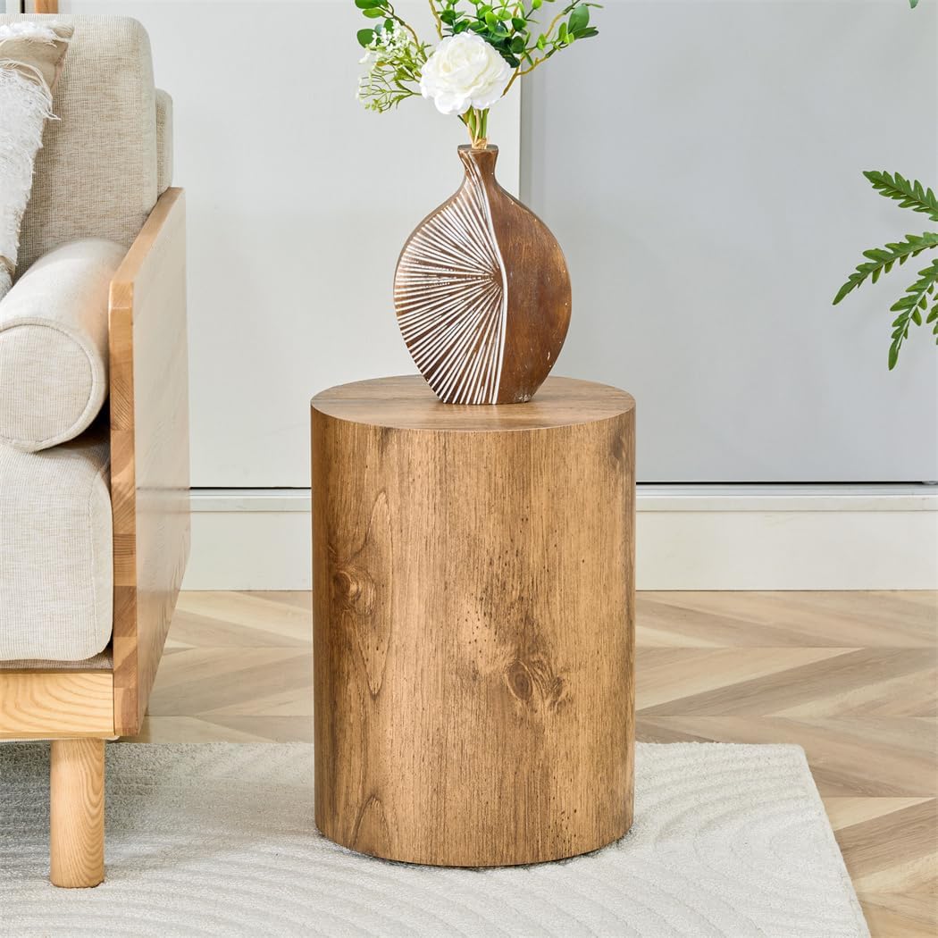 Round Side Table, End Table Living Room Table, Sofa Couch Bedside Table, Nightstand for Small Spaces, No Assembly Required - Ready to Use