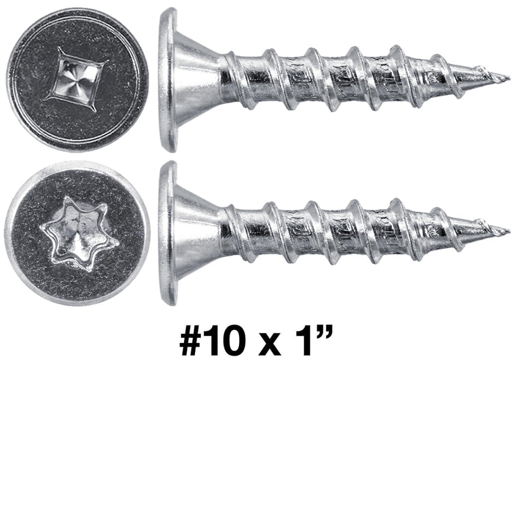 10 x 1 Low Profile Pancake Head Roofing Screws - Wood to Metal - for Standing Seam Roofs - Zinc Plated - 20 X 250 Bags - 5,000 Screws