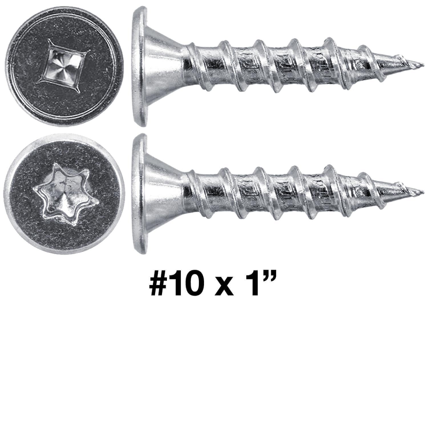 10 x 1 Low Profile Pancake Head Roofing Screws - Wood to Metal - for Standing Seam Roofs - Zinc Plated - 20 X 250 Bags - 5,000 Screws