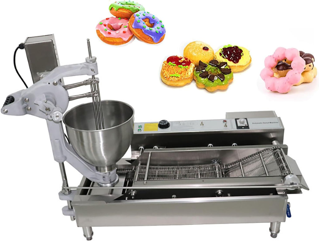 Kolice Commercial Automatic Heavy Duty Donuts Maker Machine Doughnut Frying Making Machine with 3 Different Molds to Make Ball/Flower/Ring Shaped Donuts, Dia: 1.18~4.72 inches