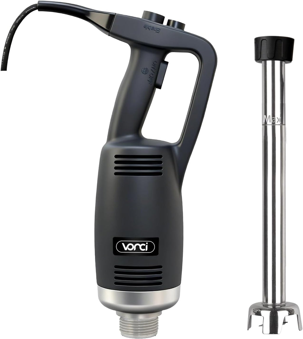VONCI 750W Commercial Immersion Blender, Electric Hand Blender with 16' Detachable Shaft, Variable Speed 8000-19000RPM,Industrial Immersion Blender for Restaurant Kitchen.Extra Heavy Duty Hand Mixer.