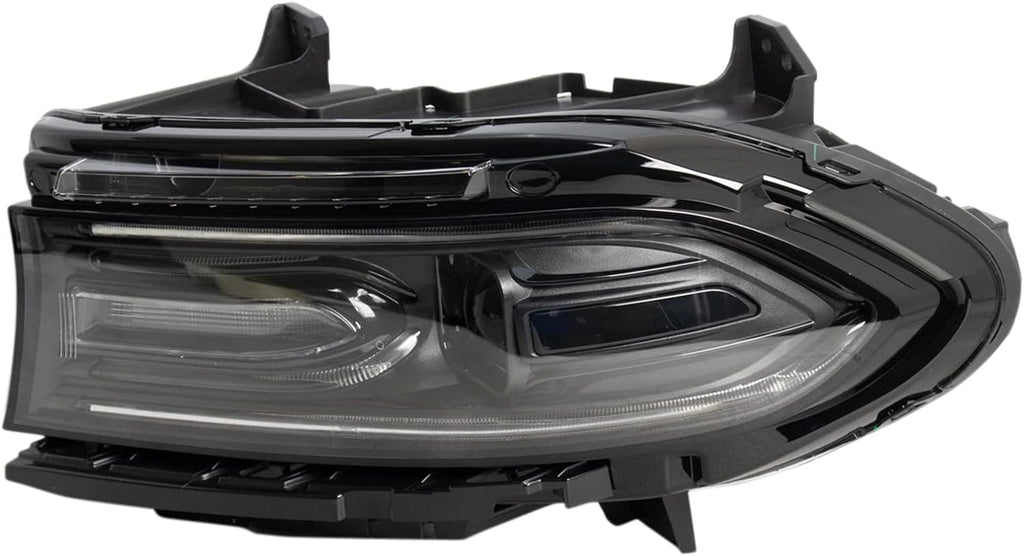 TRQ 2 Piece Headlight Assembly Set Performance Projection Style LED Turn Signals LED Daytime Running Light Black Bezel Driver & Passenger Side Compatible with Dodge Charger 2015-2021