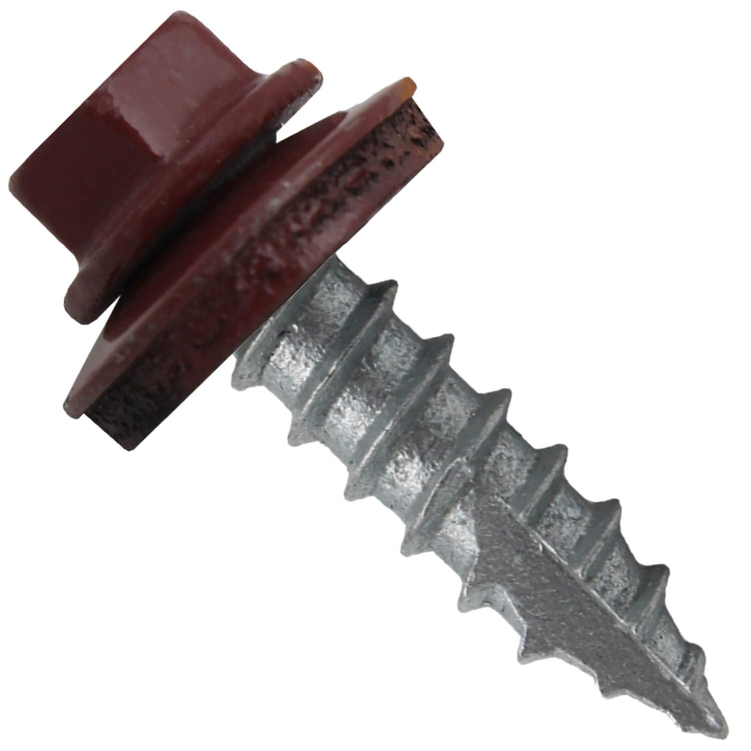 #14 Metal Roofing Screws: (1000) Screws x 1' Colonial RED Hex Head Sheet Metal Roof Screw. Self Starting/Tapping Metal to woodsheet Metal Screws with EPDM Washer. for Corrugated Roofing