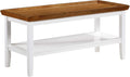 Convenience Concepts Ledgewood Coffee Table 42' - Modern Center Room Accent with Storage Shelf for Transitional, Traditional Living & Family Room, Driftwood/White