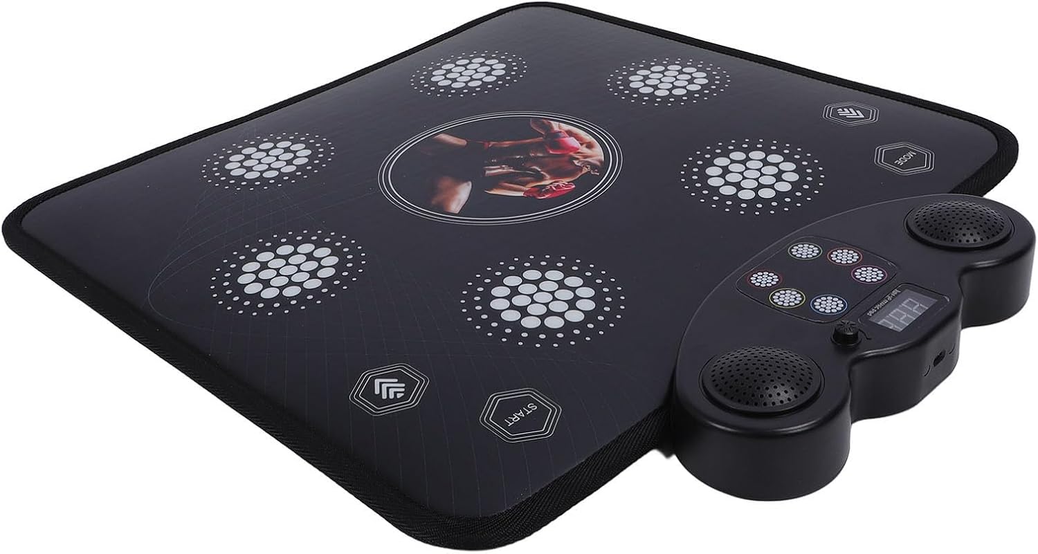 Relieve Stress Wall Mounted Punching Machine, 2 in 1 Music Boxing Machine and Dance Pad, PVC Music Dance Game Mat Boxing Music Trainer Machine for Kids & Adults