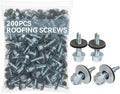 Metal Roofing Screws #12 × 1', 200 PCS, with Leak-Proof EPDM Washer, Self Drilling Metal to Wood Siding Screws, Hex Socket Included