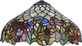 16 Inch Tiffany Stained Glass Single Lampshade Colored Rose Table Lamp Shade Pendant Hanging Light Fixture Ceiling Lamp Floor lamp Replacement Shade Red Blue Flower Green Leaves