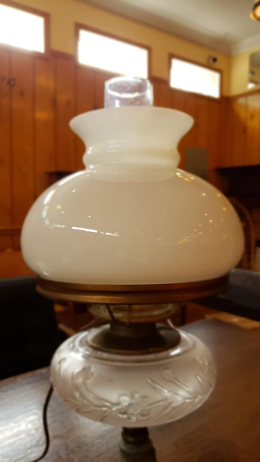 B&P Lamp Opal White Plain Style Student Shade