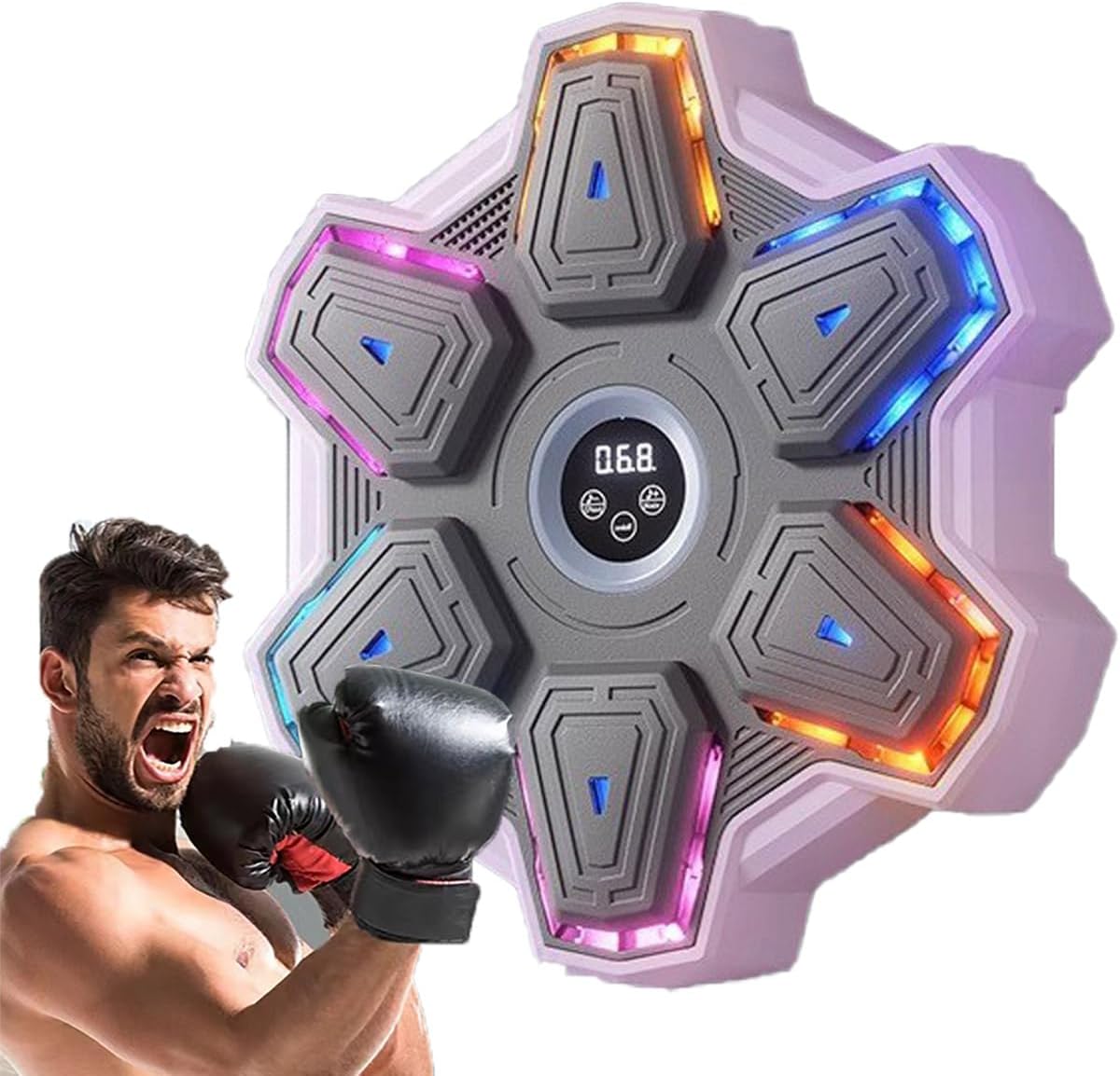 Boxing Target Machine,Wall Mounted Boxing Target,Music Boxing Machine,for Boxing Training, LED Display Connect to Mobile Phone PU Material.Home Boxing Training Equipment for Boxing Enthusiasts