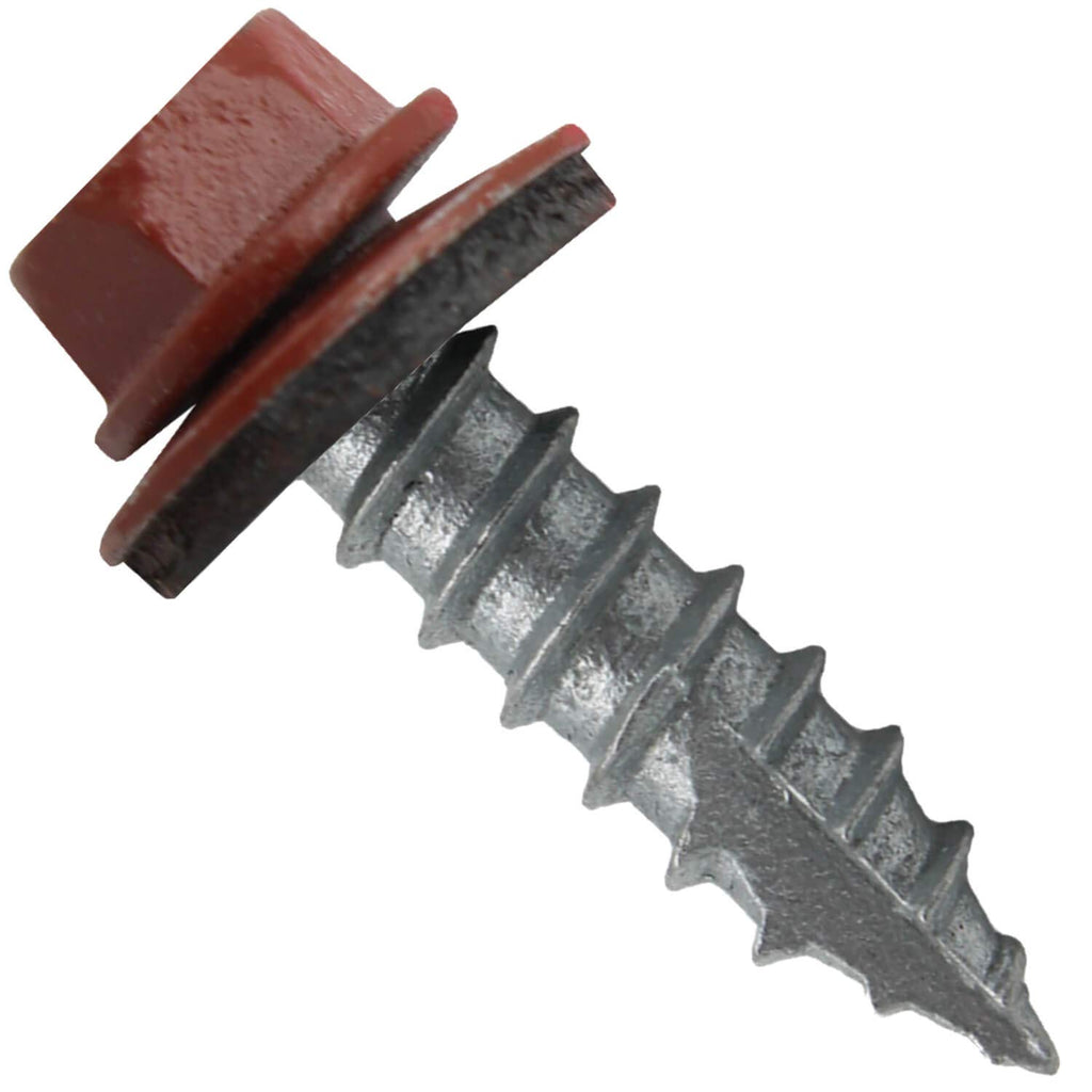 #14 Metal Roofing Screws: (1000) Screws x 1' RED Hex Head Sheet Metal Roof Screw. Self Starting/Tapping Metal to woodsheet Metal Screws with EPDM Washer. for Corrugated Roofing