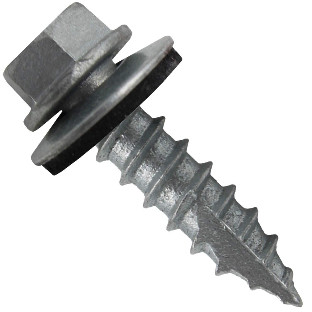 #14 Metal Roofing Screws: (1000) Screws x 1' Galvanized Hex Head Sheet Metal Roof Screw. Self Starting Metal to Wood Sheet Metal Screws with EPDM Washer. for Corrugated Roofing