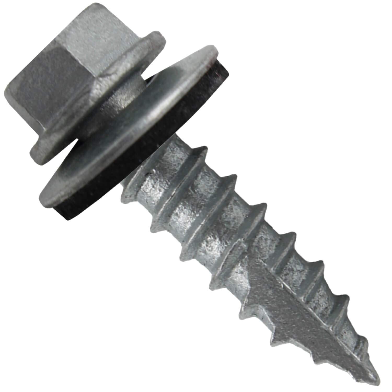 #14 Metal Roofing Screws: (1000) Screws x 1' Galvanized Hex Head Sheet Metal Roof Screw. Self Starting Metal to Wood Sheet Metal Screws with EPDM Washer. for Corrugated Roofing