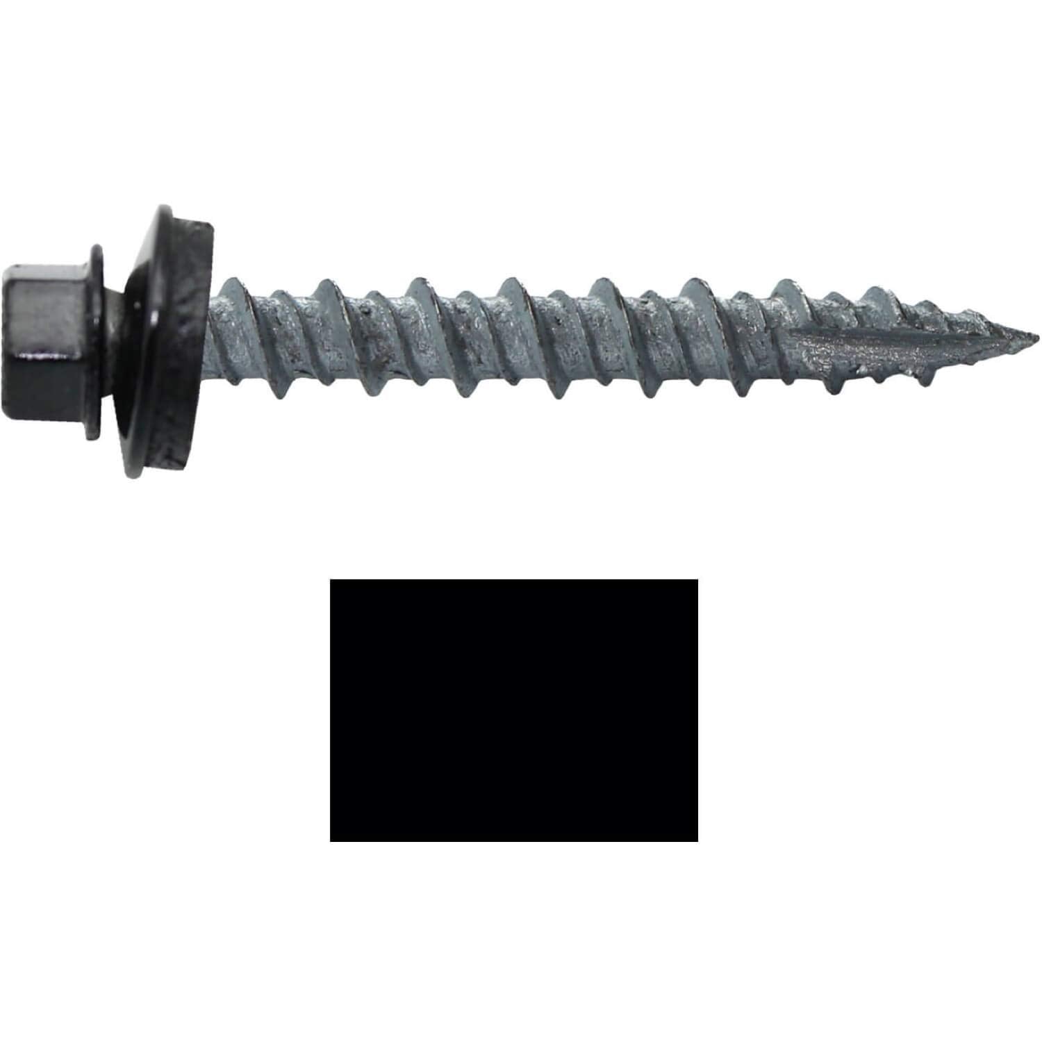 Metal Roofing Screws: (1000) 10 x 1-1/2' Black Hex Head Sheet Metal Roof Screw. Self Starting Metal to Wood siding Screws. EPDM Washer. Colored Head