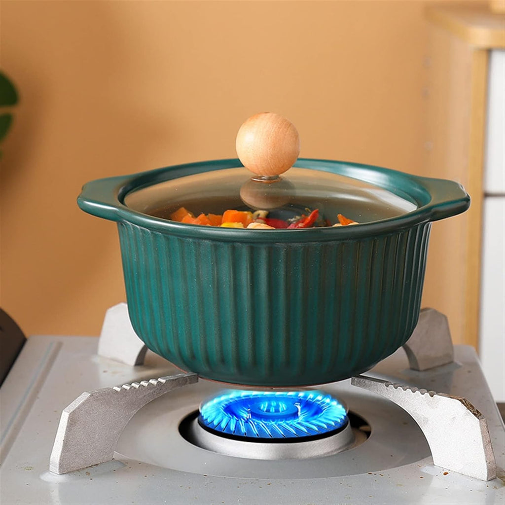 Stock Pot Small Ceramic Casserole Vertical Pattern Soup Pot Cooking Appliances Kitchen Appliances Frying Pan Kitchen Appliances