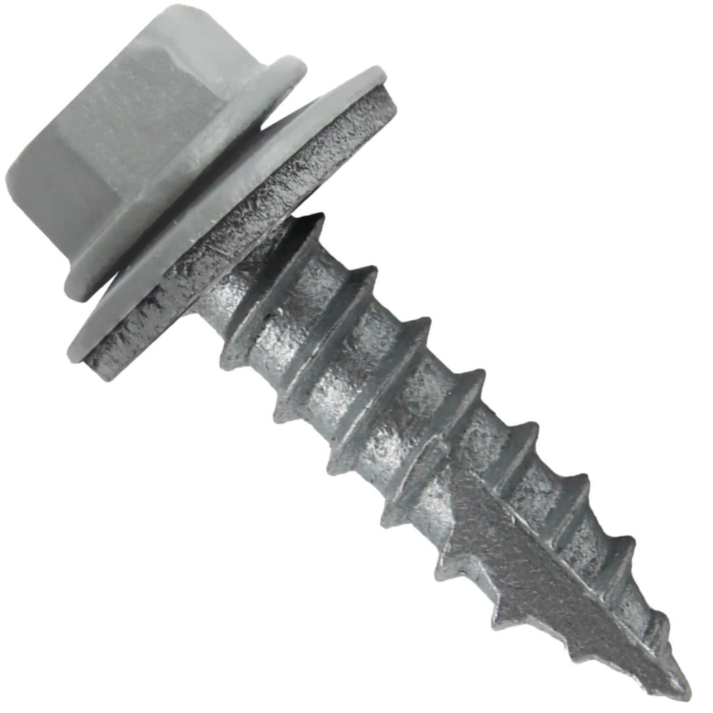 #14 Metal Roofing Screws: (1000) Screws x 1' Light Gray Hex Head Sheet Metal Roof Screw. Self Starting/Tapping Metal to woodsheet Metal Screws with EPDM Washer. for Corrugated Roofing