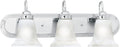 Elk Home Homestead Bathroom Vanity Light, 3-Light Traditional Fixture, Chrome with Alabaster Glass Shade, 24 Inch Wide