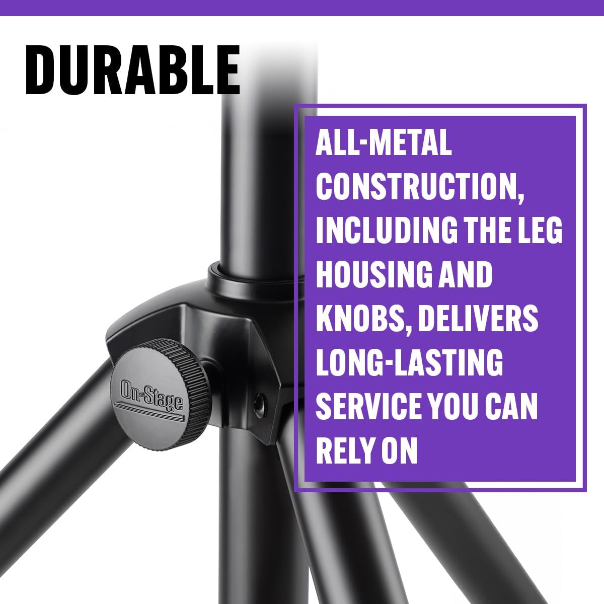 On-Stage Production-Grade LS-SS7770 10' Lighting/Speaker Stand (Folding,Portable Tripod PA Loudspeaker Pole, Adjustable Height, Overhead Tower,Nonslip Rubber Feet,Steel and Aluminum,Black)