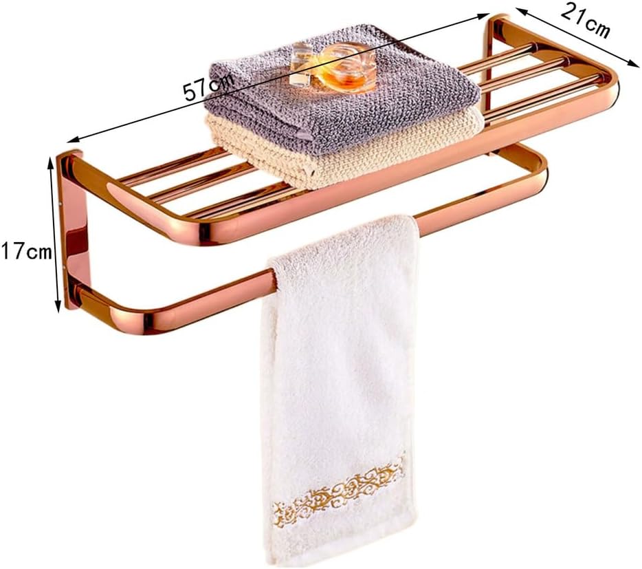 Bathroom Accessories Set,Towel Rack Set,Rose Gold Brass Bath Towel Rack Set Bathroom Towel Rack Toilet Wall Hanging Bathroom Pendant Towel Stand Bathroom Hardware,Bath Towel Rack