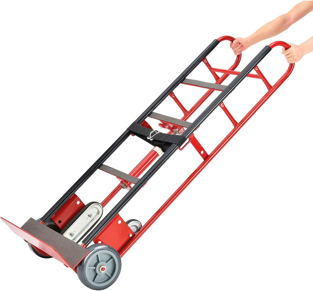 Global Industrial 2-Wheel Professional Appliance Hand Truck with Stair Climbing Wheels, 750 Lb Capacity, Industrial Hand Truck with Ratcheting Nylon Strap
