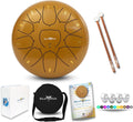 Balmy Drum Steel Tongue Drum 10 inch 11 Notes 440Hz, Handpan Drum with Music Book, Mallets, Carry Bag, Finger Picks, Rain Drum for Outdoor, Meditation Yoga Calming Instruments for Adults Kids (White)