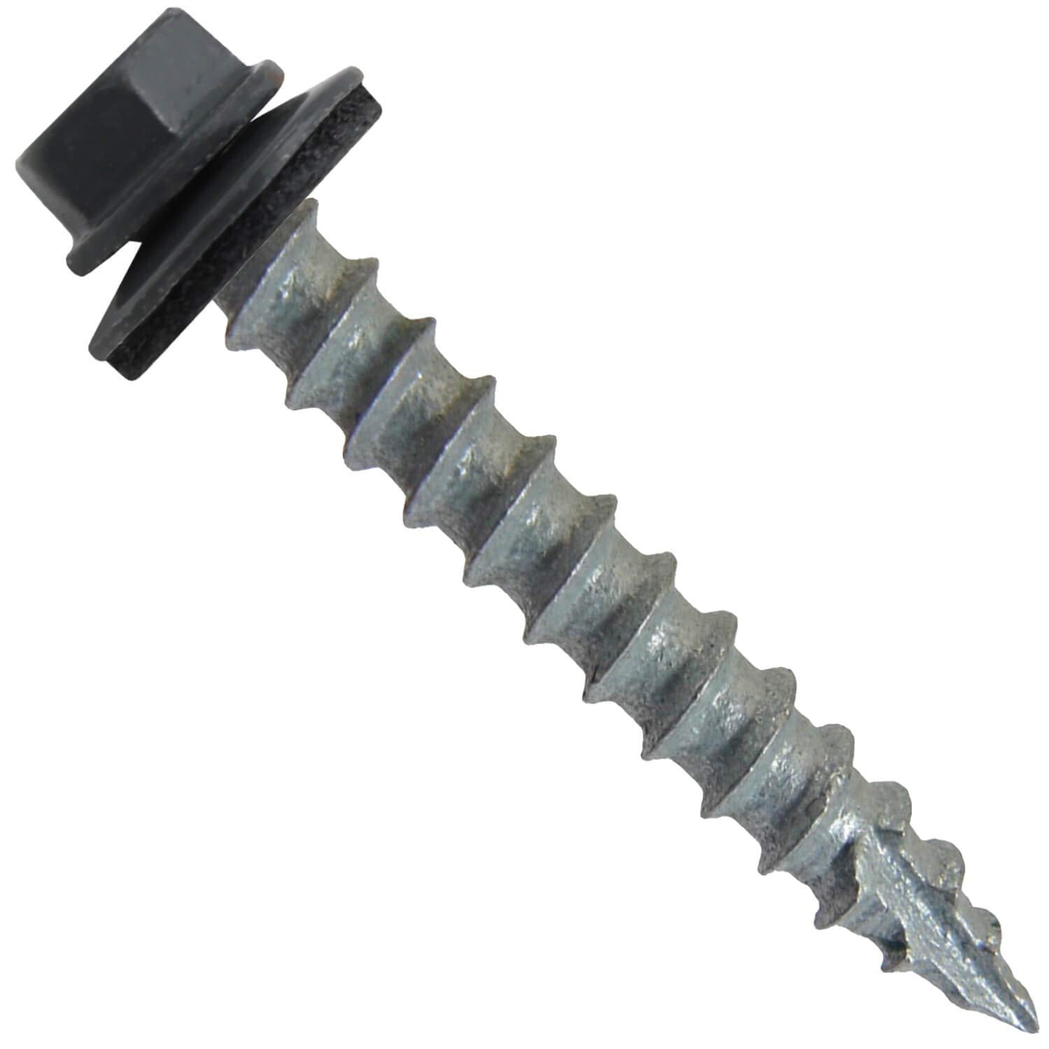 #14 Metal Roofing Screws (750) Screws x 1-1/2' FAB. Charcoal Hex Washer Head Sheet Metal Roof Screw. Self Starting/self Tapping Metal to Wood-EPDM Washer-Colored Head. for Corrugated Roofing