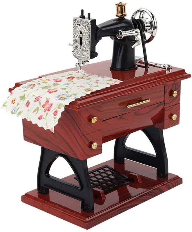 Cute Sewing Machine Music Box Retro Gift Table Home Decor and Unique